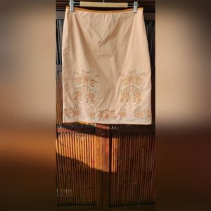 Plenty by Tracey Reese orange skirt with embroidery sz 10